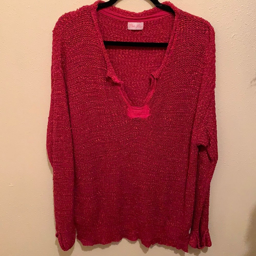 Pink Knit Sweater: Pink Lily